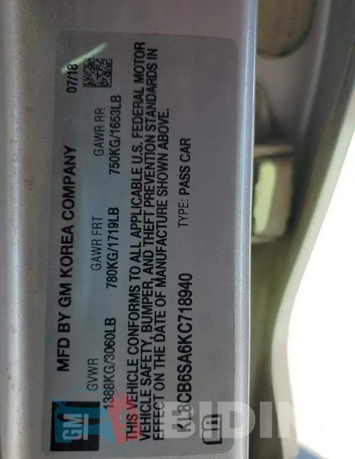 KL8CB6SA6KC718940 Photo# 12