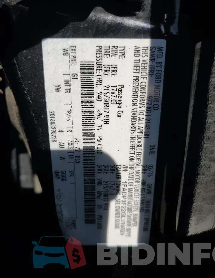 1FADP3F22GL310625 Photo# 12