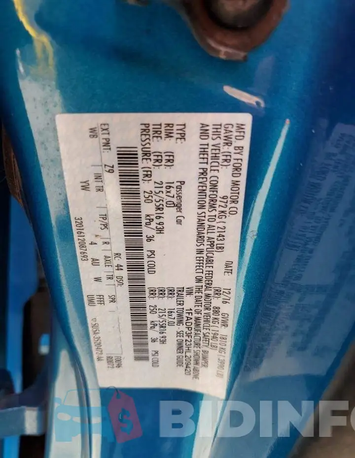 1FADP3F23HL209420 Photo# 12