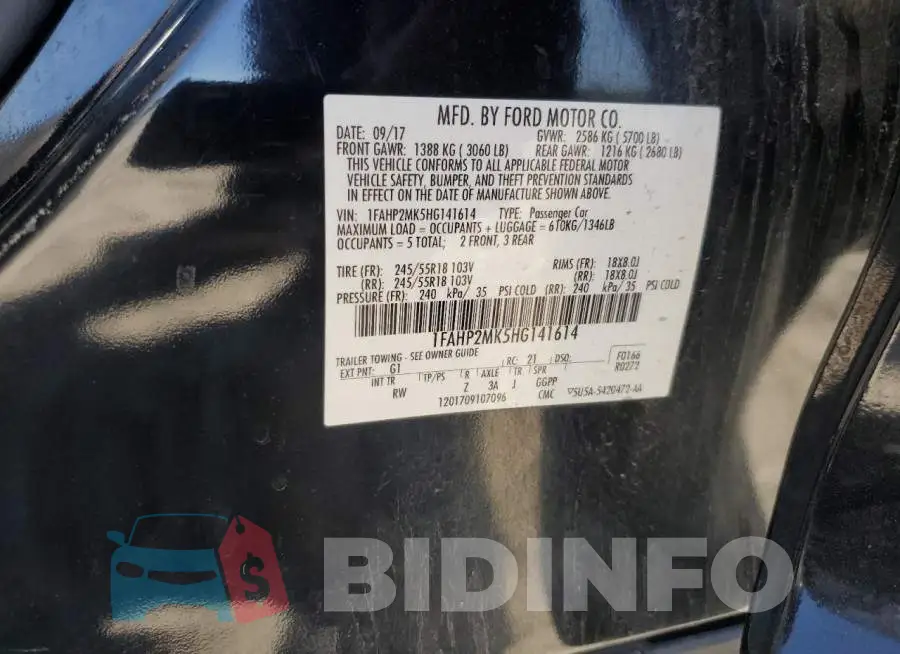 1FAHP2MK5HG141614 Photo# 12