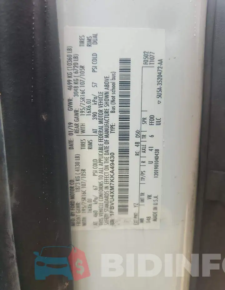 1FBVU4XM7KKA49430 Photo# 13