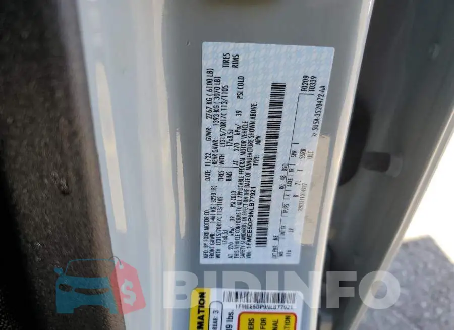 1FMEE5DP9NLB77921 Photo# 12