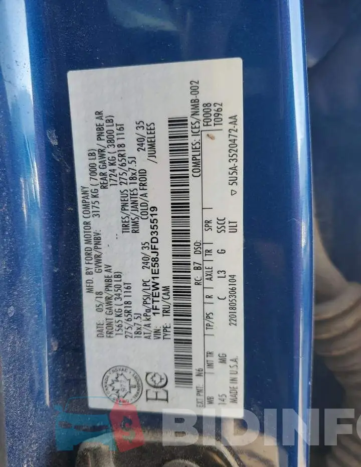 1FTEW1E58JFD35519 Photo# 12