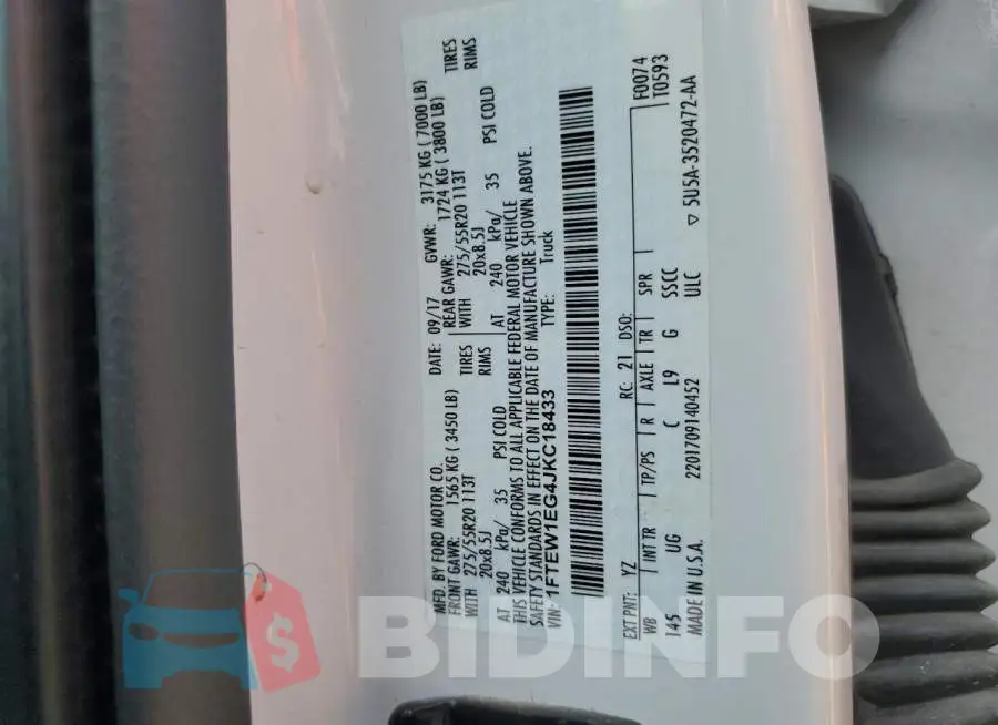 1FTEW1EG4JKC18433 Photo# 13