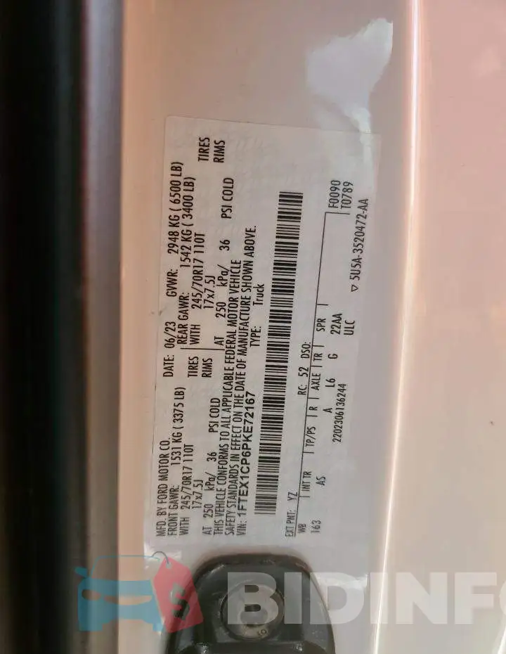 1FTEX1CP6PKE72167 Photo# 13