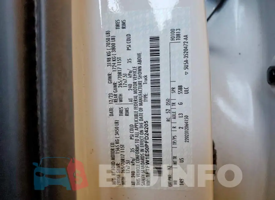 1FTFW1E50PFD24205 Photo# 13