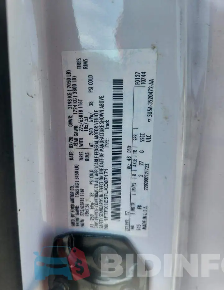 1FTFX1E57LKD87171 Photo# 12