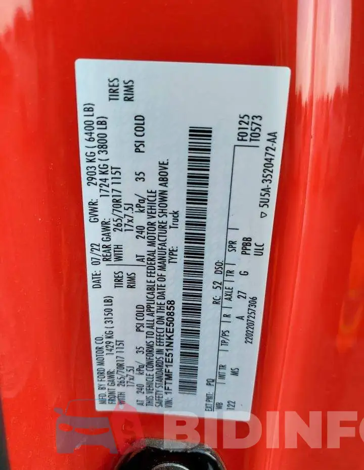 1FTMF1E51NKE50858 Photo# 12