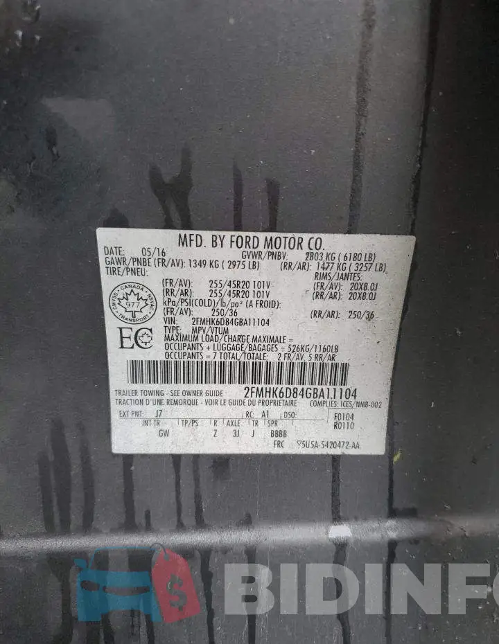 2FMHK6D84GBA11104 Photo# 13