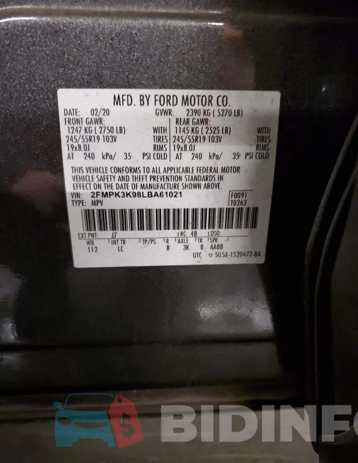 2FMPK3K98LBA61021 Photo# 13