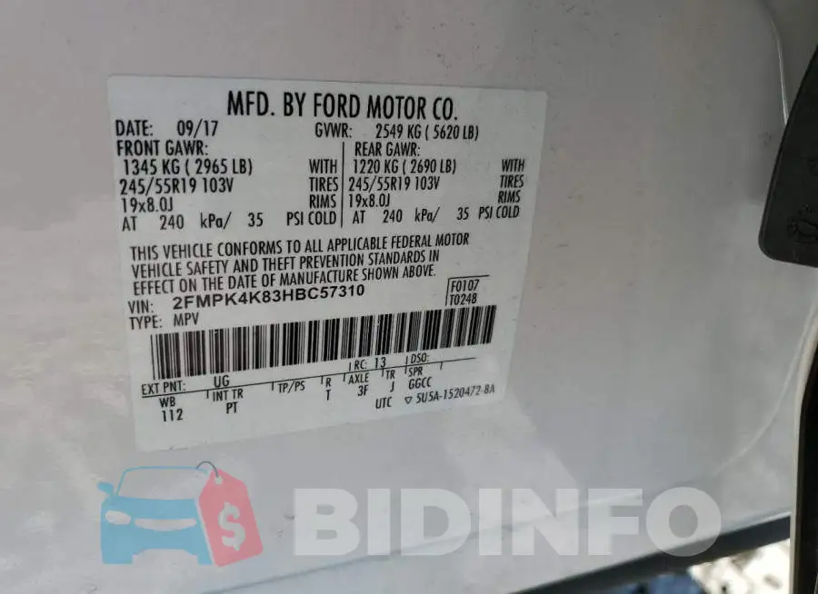 2FMPK4K83HBC57310 Photo# 12