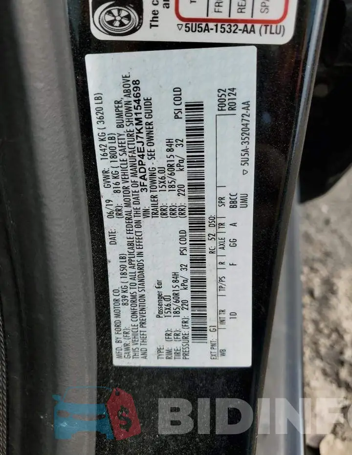 3FADP4EJ7KM154698 Photo# 12