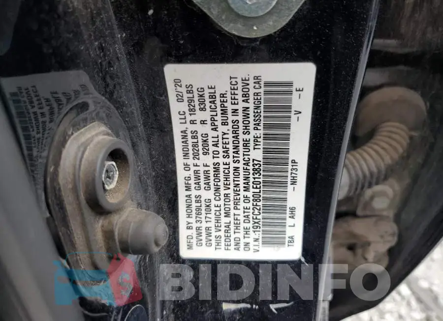 19XFC2F80LE013837 Photo# 12