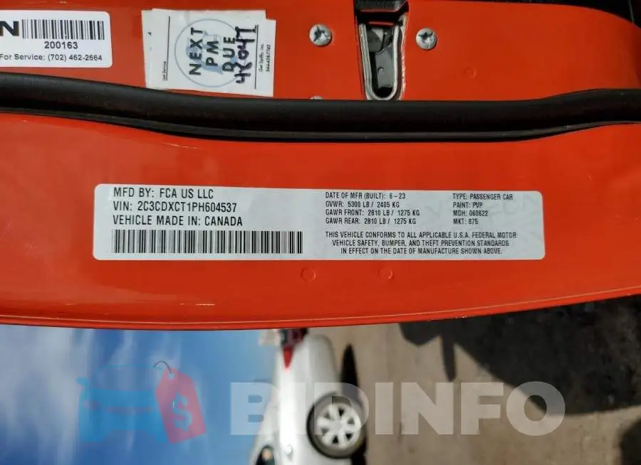 2C3CDXCT1PH604537 Photo# 12
