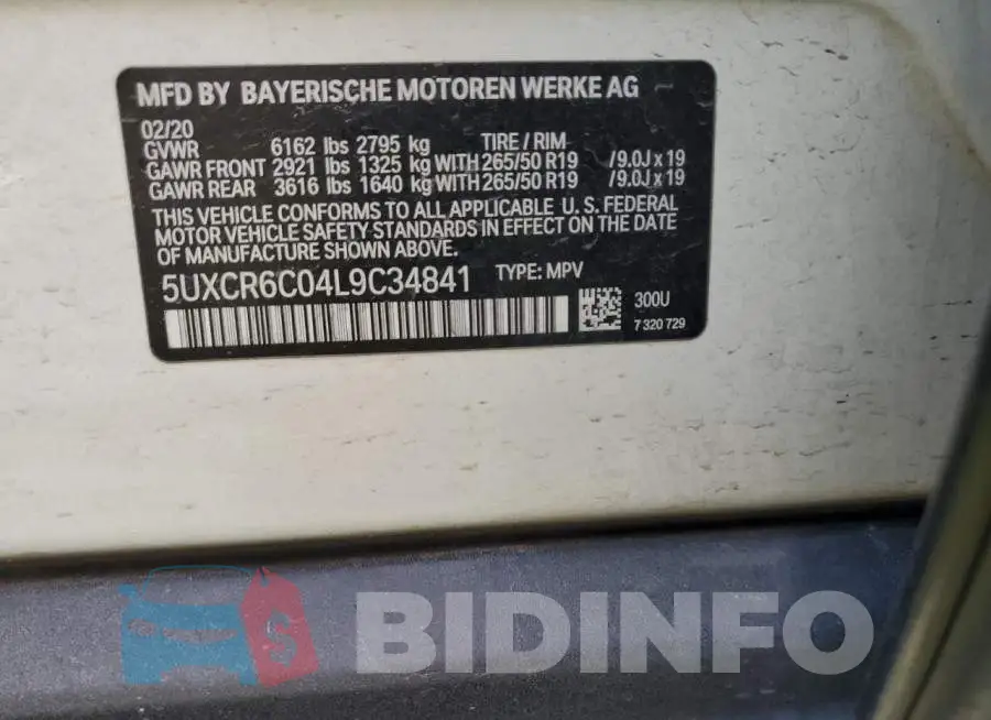 5UXCR6C04L9C34841 Photo# 13