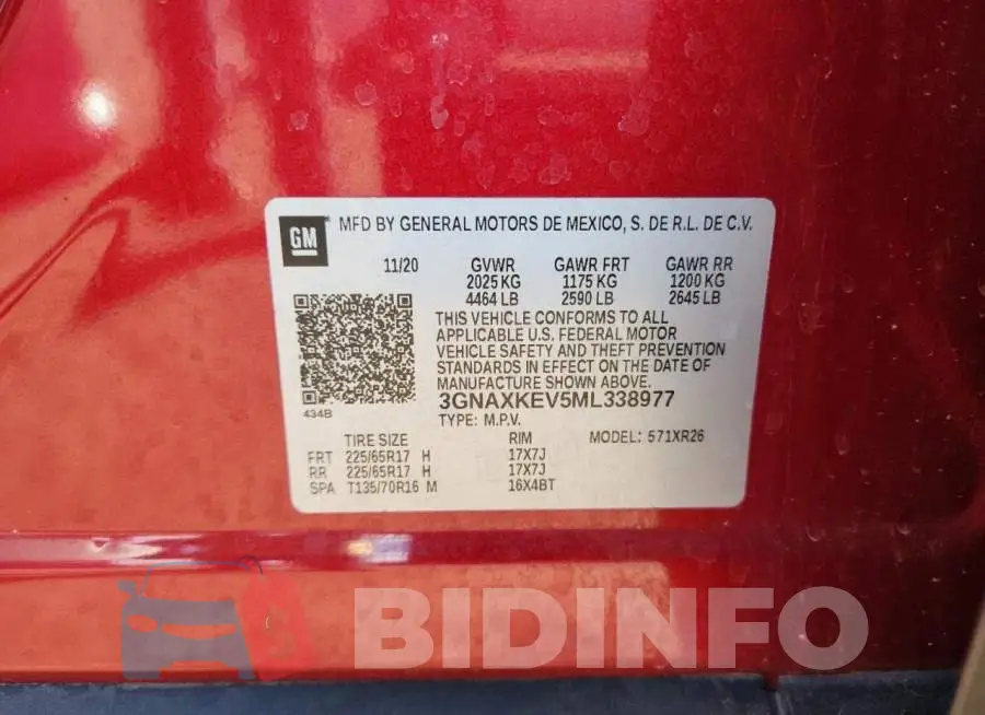 3GNAXKEV5ML338977 Photo# 13