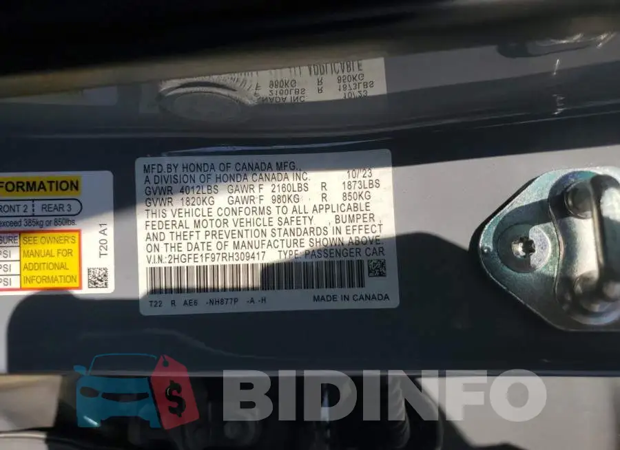 2HGFE1F97RH309417 Photo# 12