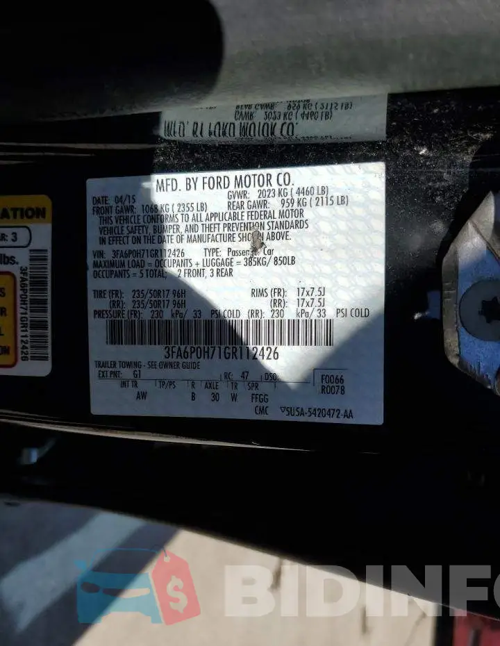 3FA6P0H71GR112426 Photo# 13