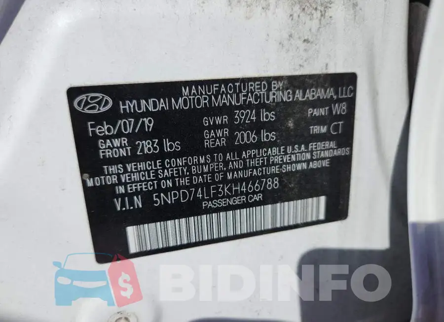 5NPD74LF3KH466788 Photo# 12