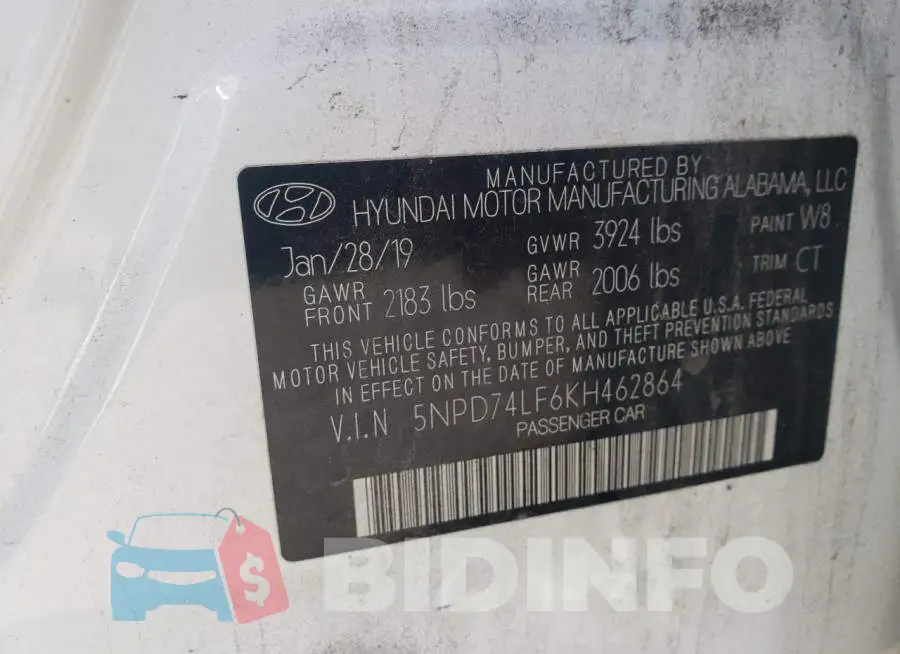 5NPD74LF6KH462864 Photo# 13
