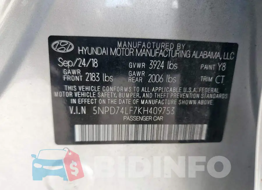 5NPD74LF7KH409753 Photo# 13