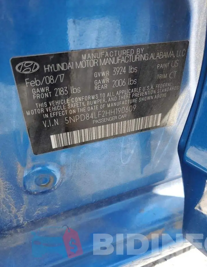5NPD84LF2HH190609 Photo# 13