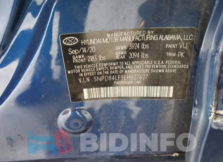 5NPD84LF9LH627627 Photo# 12