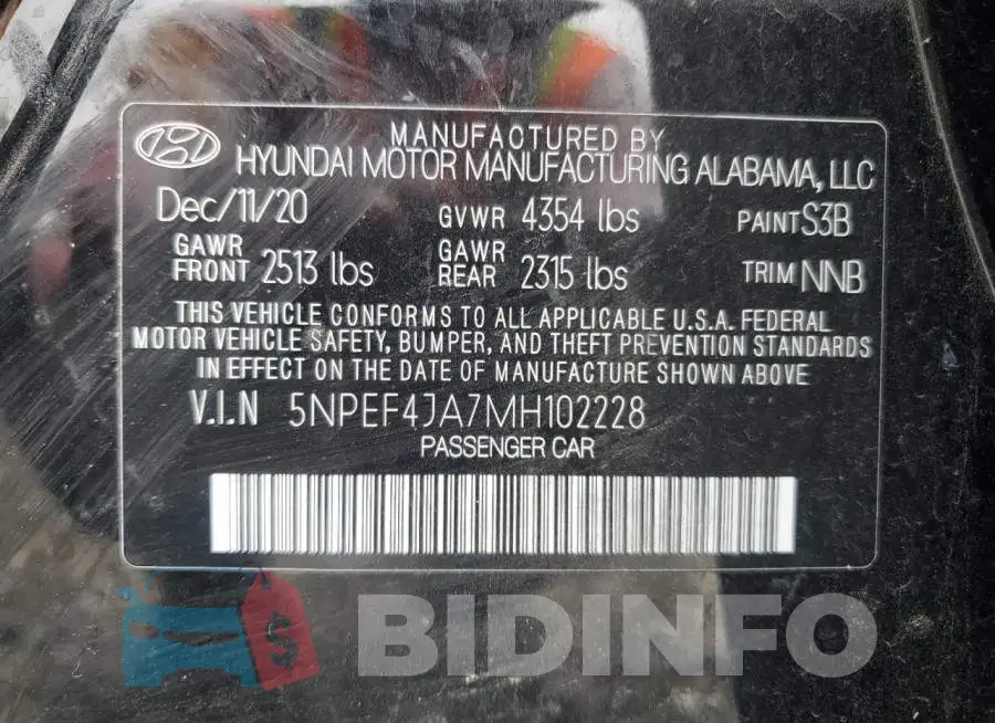 5NPEF4JA7MH102228 Photo# 13
