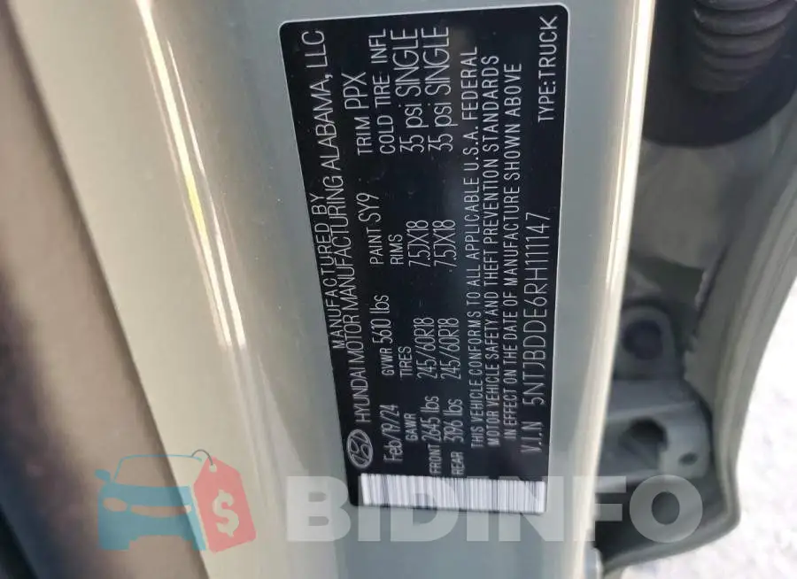 5NTJBDDE6RH111147 Photo# 12