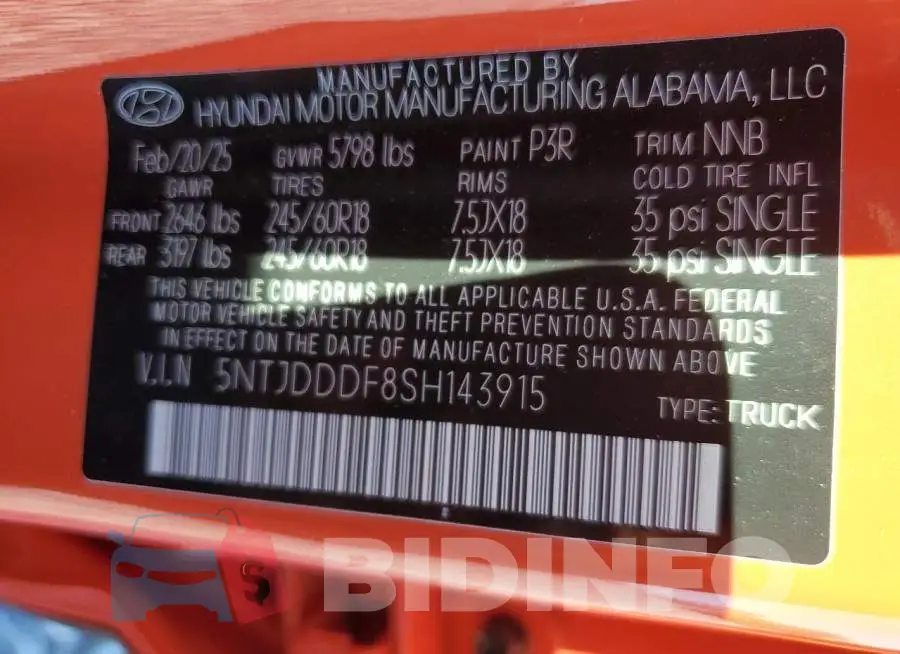 5NTJDDDF8SH143915 Photo# 12