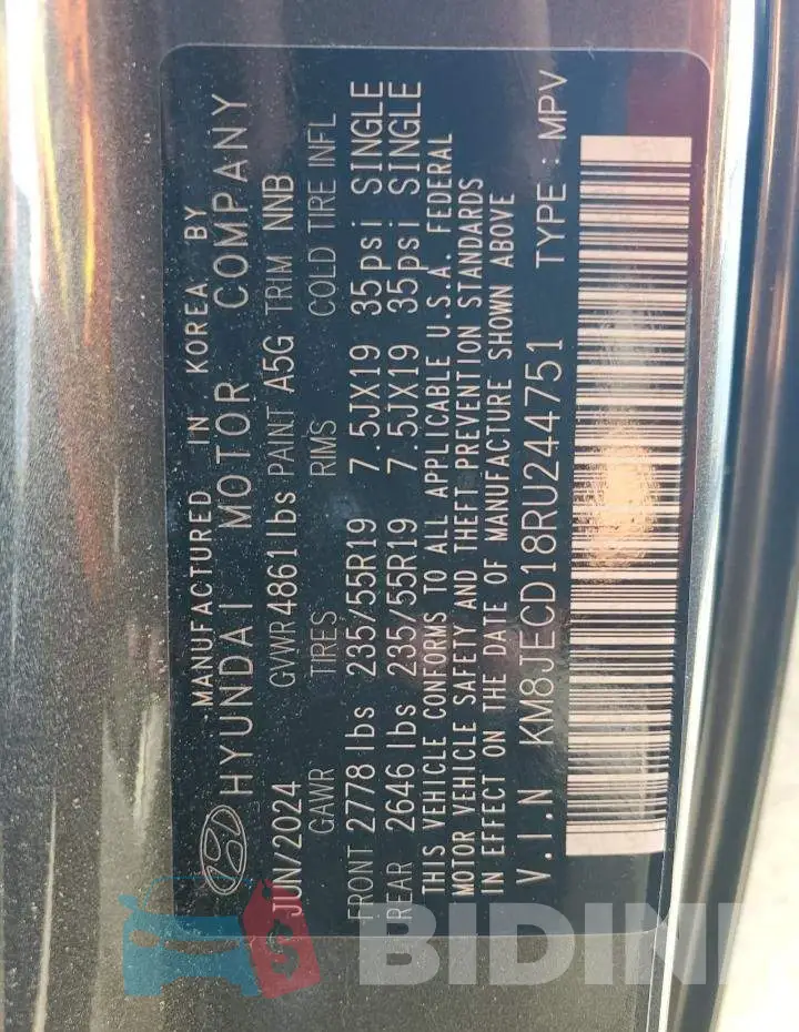 KM8JECD18RU244751 Photo# 14