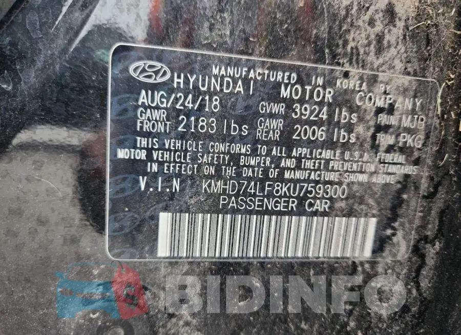 KMHD74LF8KU759300 Photo# 12