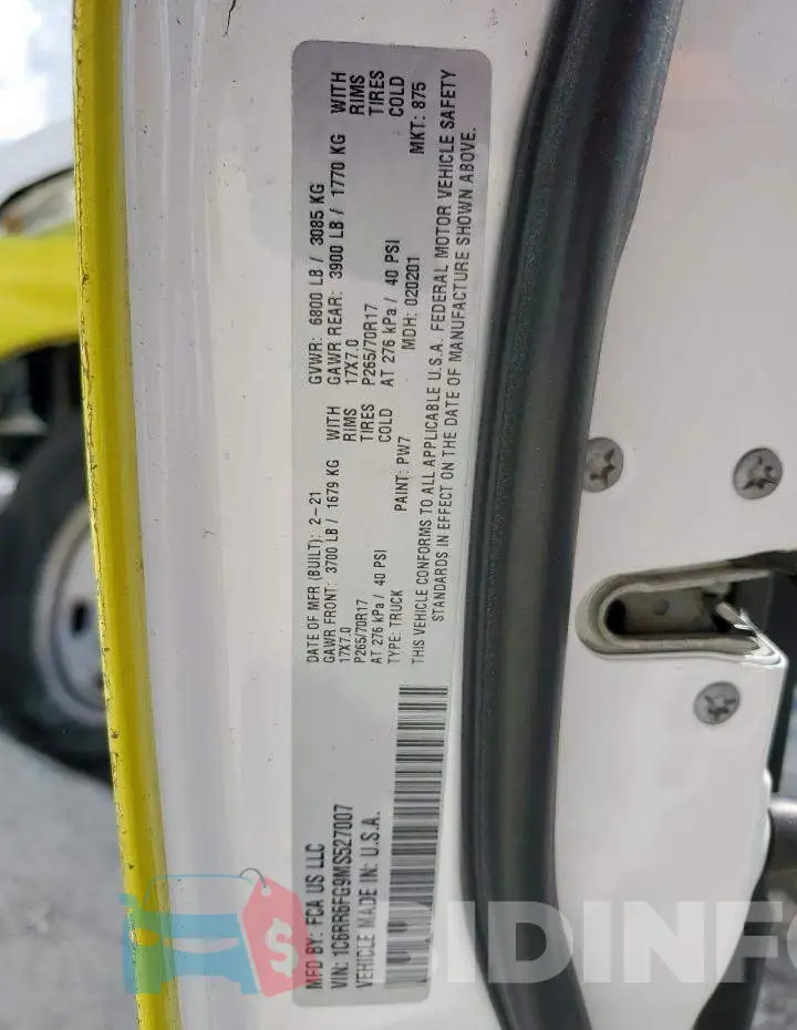 1C6RR6FG9MS527007 Photo# 12