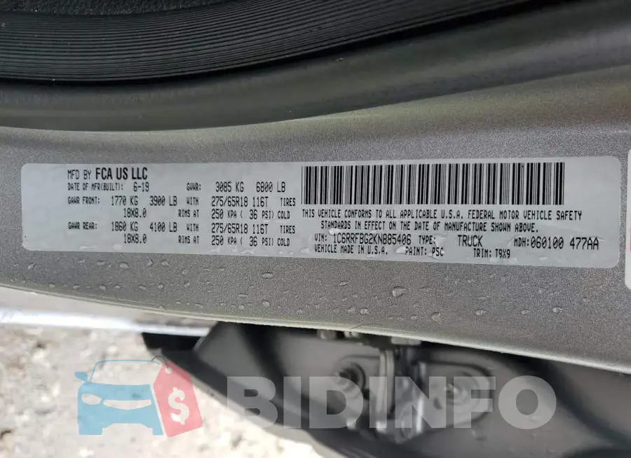 1C6RRFBG2KN885406 Photo# 12