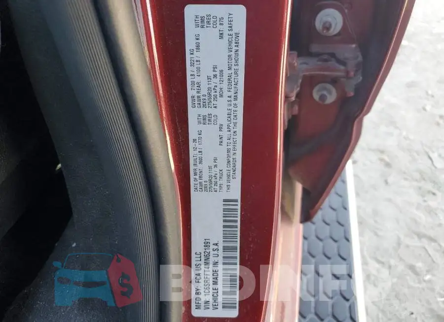 1C6SRFFT4MN621891 Photo# 12