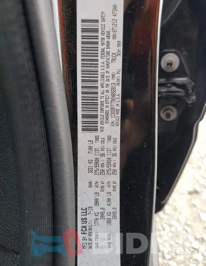 1C6SRFFT5KN892813 Photo# 12