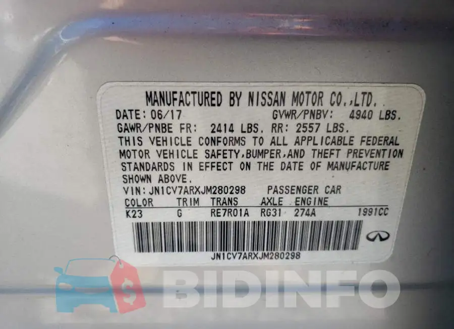 JN1CV7ARXJM280298 Photo# 12