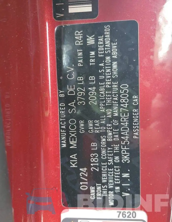 3KPF54AD4RE748050 Photo# 12