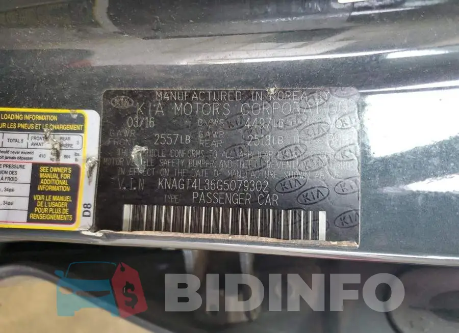 KNAGT4L36G5079302 Photo# 12