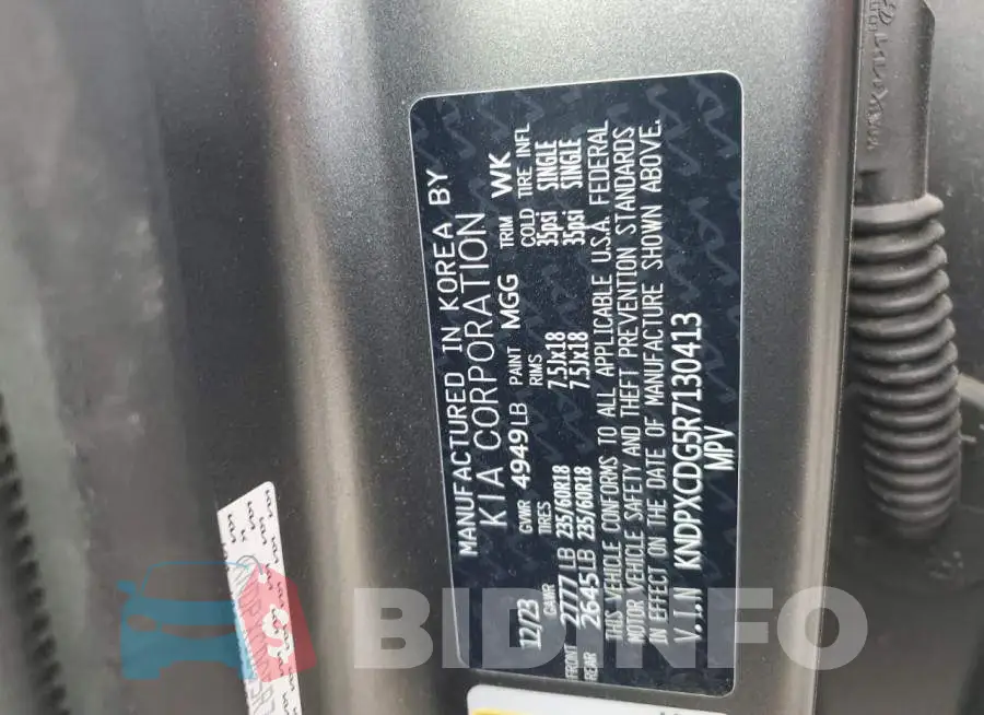 KNDPXCDG5R7130413 Photo# 12