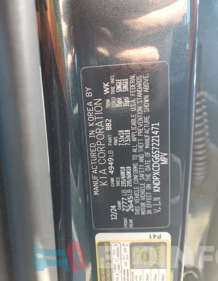 KNDPXCDG6S7221471 Photo# 13