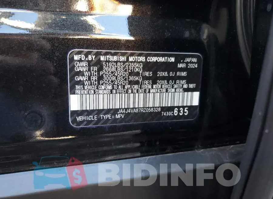 JA4J4VA87RZ058328 Photo# 14
