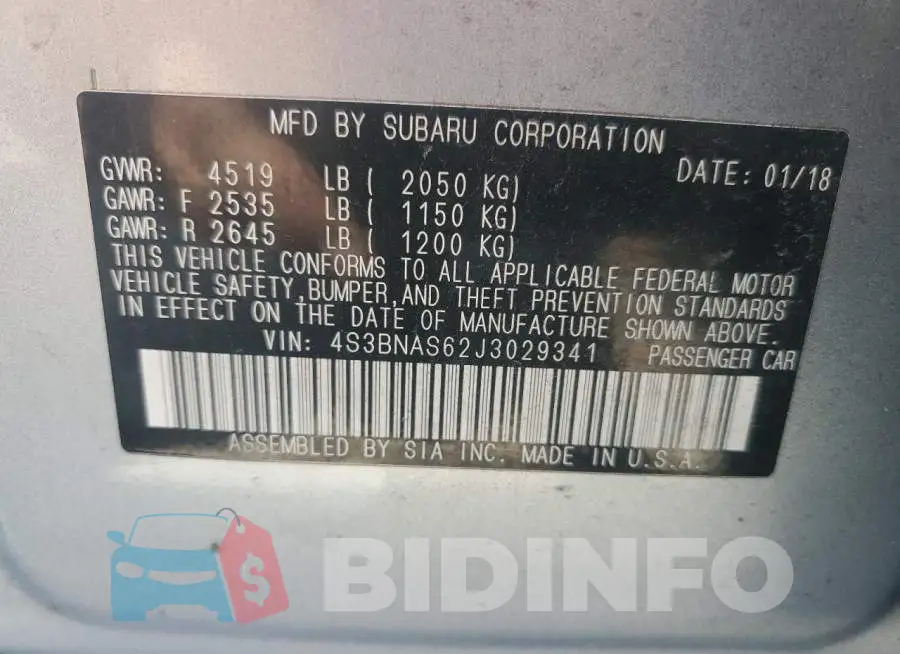 4S3BNAS62J3029341 Photo# 13