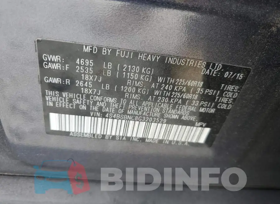 4S4BSBNC8G3203529 Photo# 14