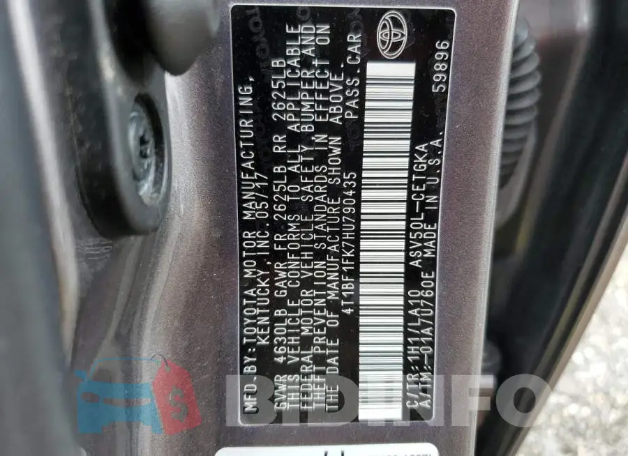 4T1BF1FK7HU790435 Photo# 12
