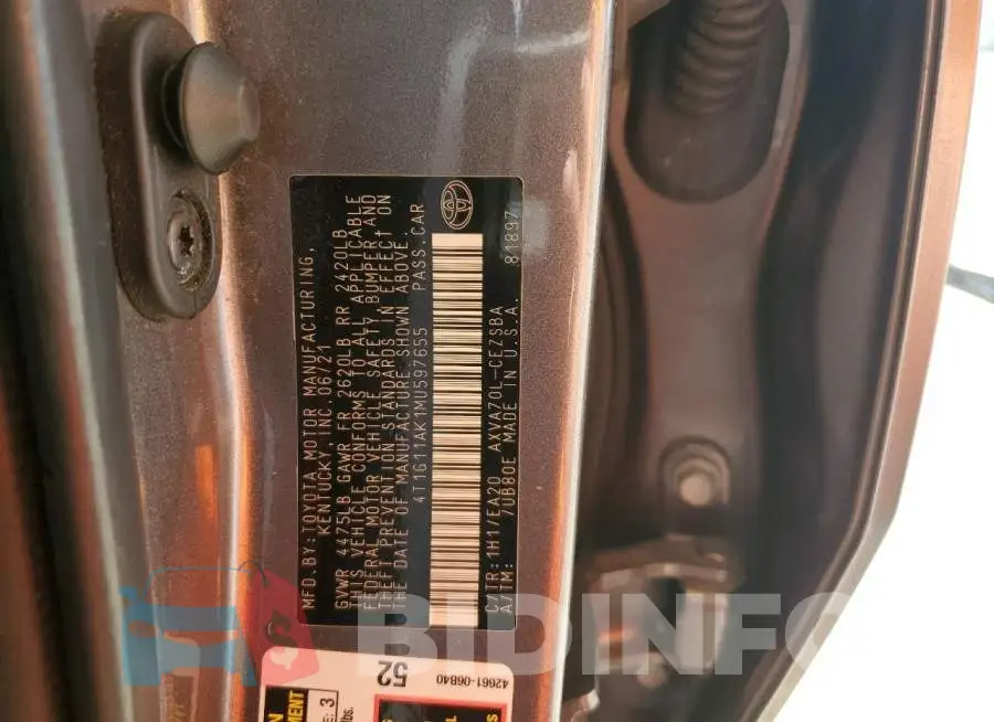 4T1G11AK1MU597655 Photo# 12