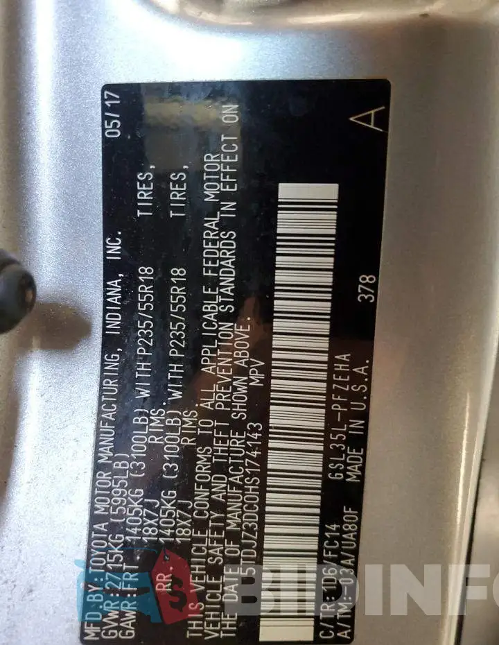 5TDJZ3DC0HS174143 Photo# 12