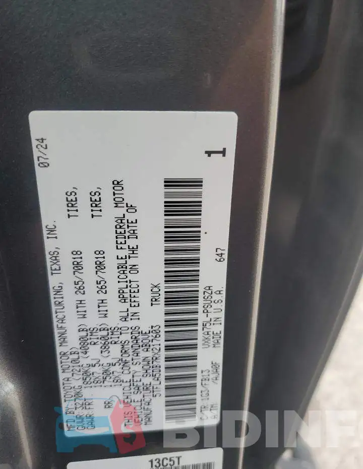5TFLA5DB7RX217603 Photo# 13
