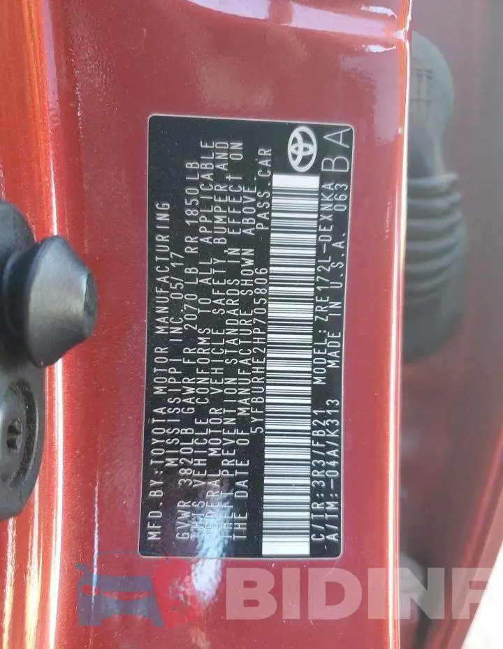 5YFBURHE2HP705806 Photo# 13