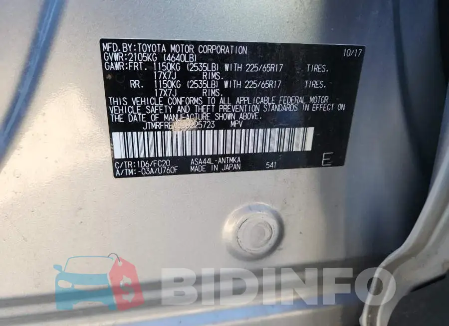 JTMRFREV0JD225723 Photo# 13